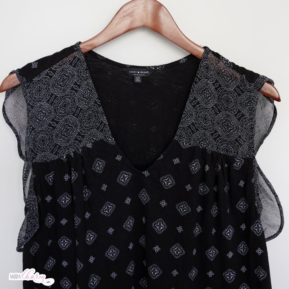 Flutter Ruffle Sleeve, Black - Picture 2 of 6